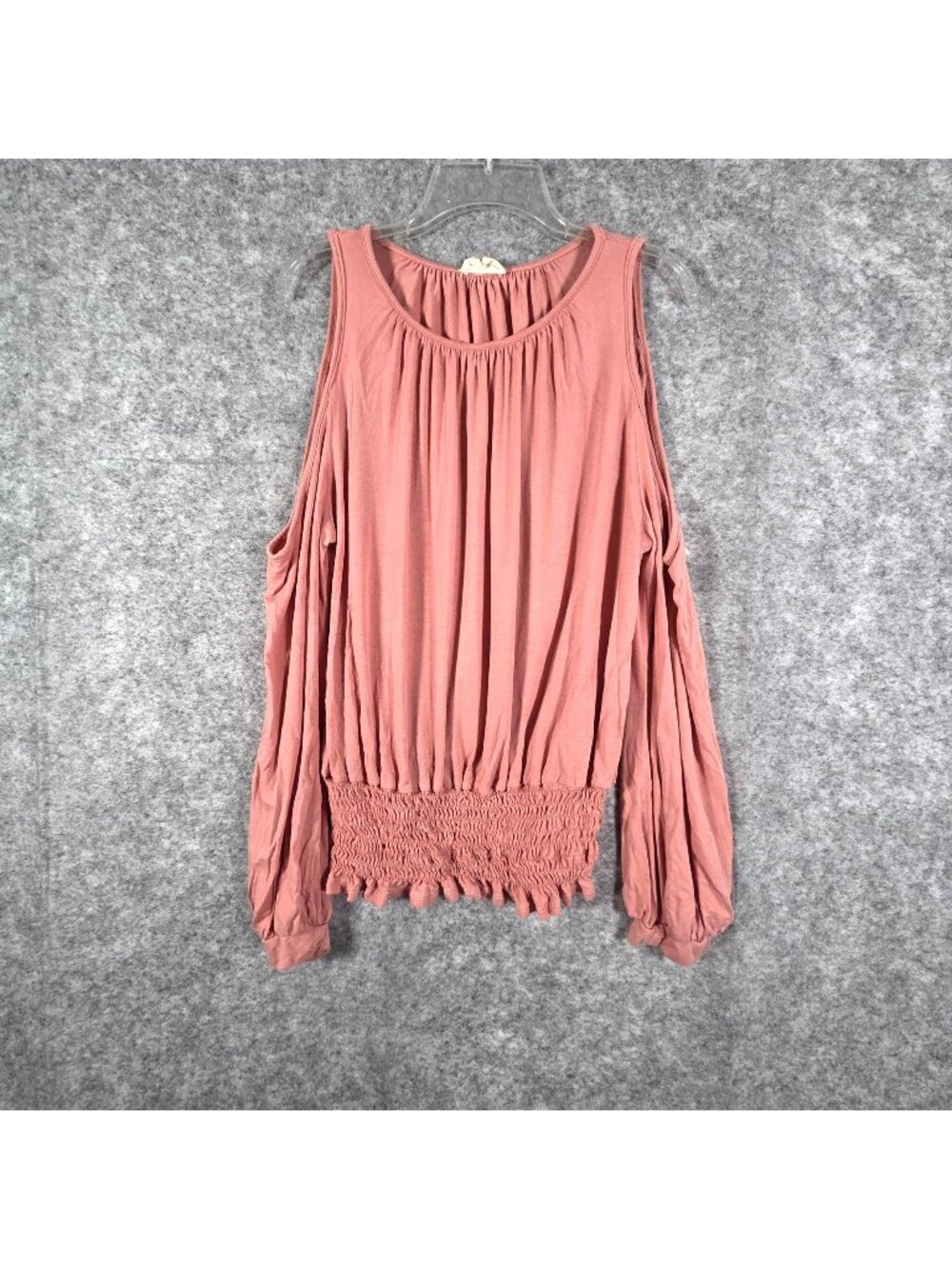 Anthropologie 143 Story Women's Cold Shoulder Top Salmon Size S